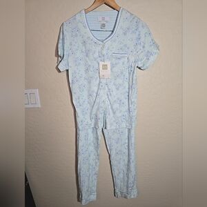NWT Karen Neuburger Ladies Blue Floral Pajama Set Size S